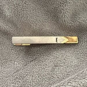 Yves Saint Laurent Two Tone Tie Clip